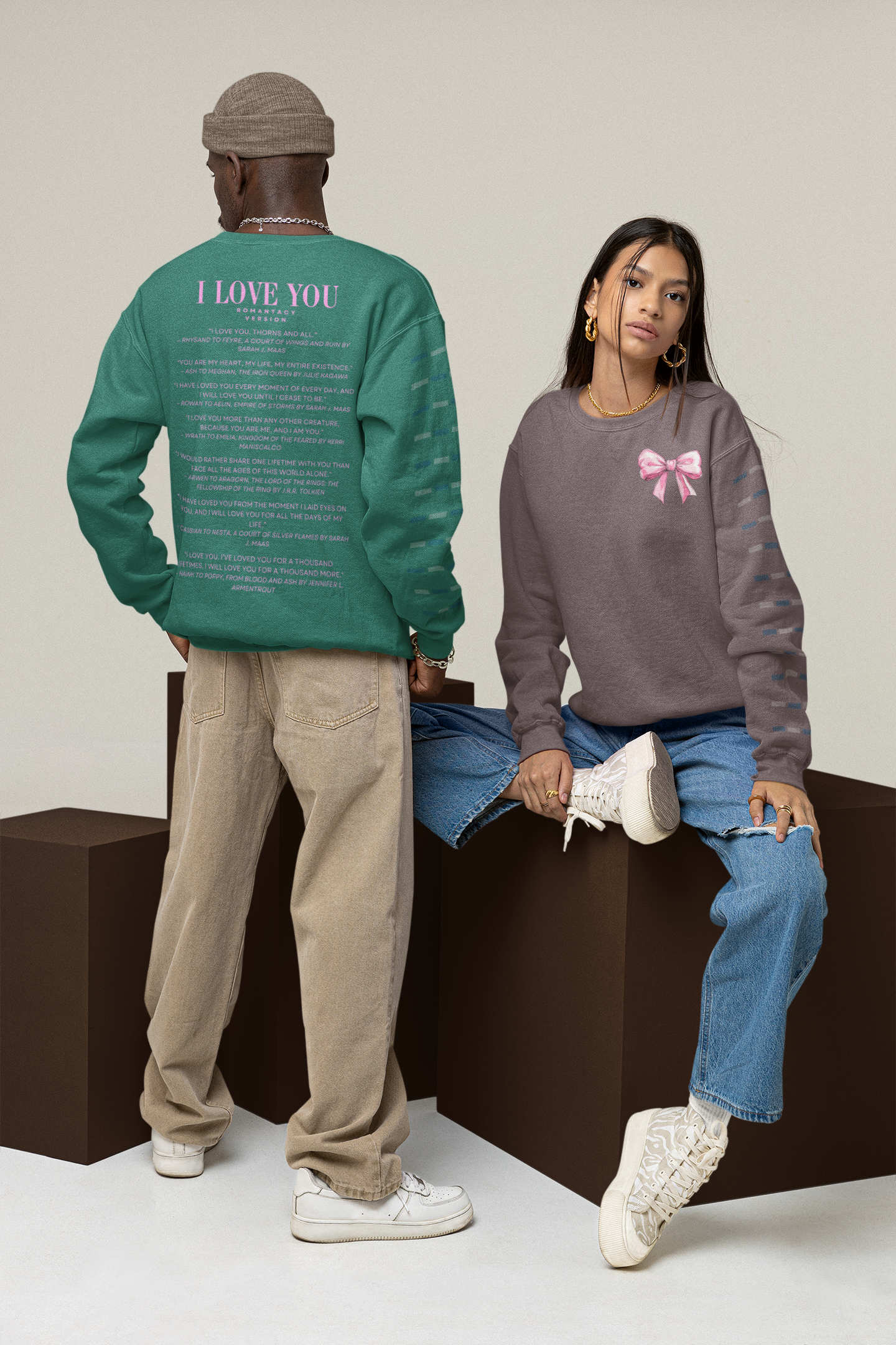 I Love You Quotes in Movies Crewneck Sweatshirt